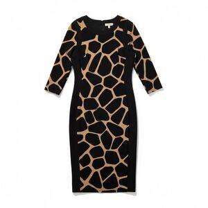 🦒 Maggy London Giraffe Print Sheath Dress – Size 10